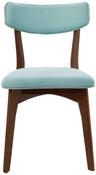 Abrielle Mid-Century Modern Fabric Dining Chairs with Natural Walnut