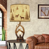 Rustic Farmhouse Antlers Table Lamp Set of 2