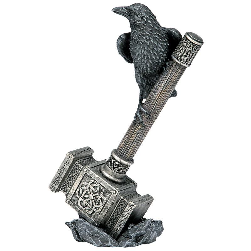 Raven Guardian of Thor's Thunder Hammer Statue