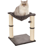 Cat Tower with Hammock and Scratching Posts for Indoor Cats, 15.8 x 15.8 x 19.7 Inches