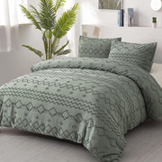 Green Tufted Comforter Set Cal King Size