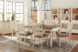 Bolanburg Farmhouse Dining Table with Drawers, Seats up to 6, Whitewash