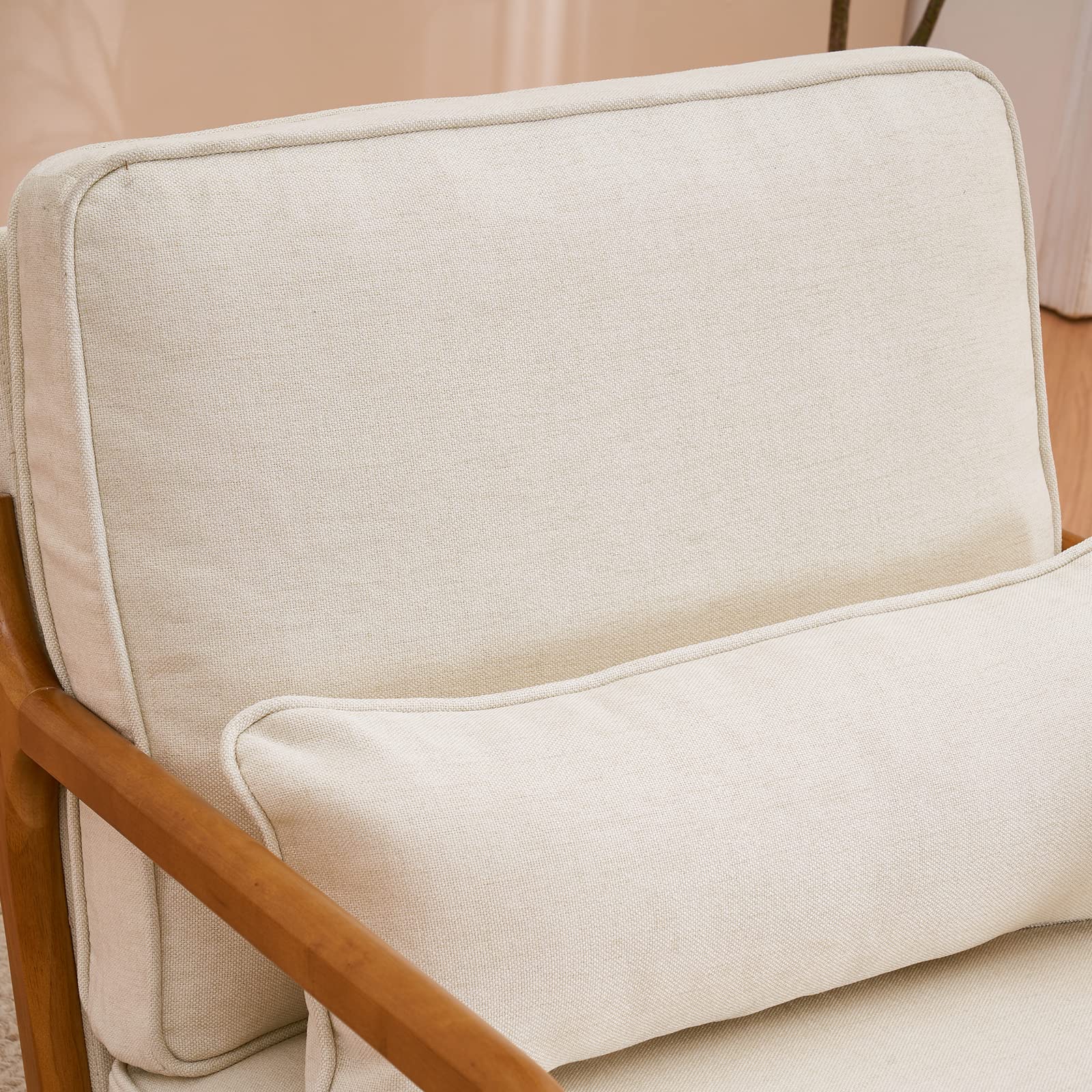 Accent Chair Mid-Century Modern Chair with Pillow Upholstered Lounge Arm Chair