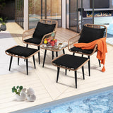 Outdoor Wicker Chairs and Table Bistro Conversation Furniture Set