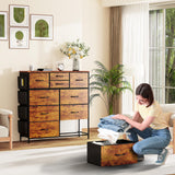 10 Drawer Dresser, Chest of Drawers for Bedroom, Fabric Dresser Drawers