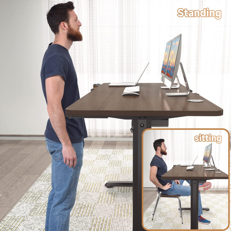 Electric Standing Desk Height Adjustable Computer Table-55 x 24 Inches Durable Large Workstation