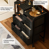 Dresser for Bedroom with 5 Fabric Drawers, Small Chest Organizer Unit