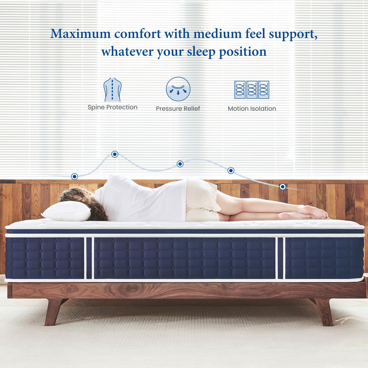 Queen Mattresses, 12 Inch Queen Size Mattress in a Box Hybrid