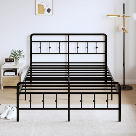 Classic Metal Platform Queen Bed Frame