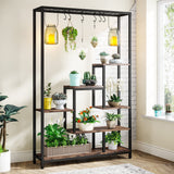 5-Tier Tall Indoor Plant Stand, 70.9 inches Plant Shelf with 6PC S Hanging Hook