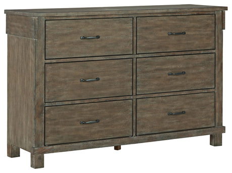 Shamryn Modern Rustic 6 Drawer Dresser, Dark Brown