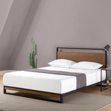 Suzanne 37 Inch Bamboo and Metal Platform Bed Frame=