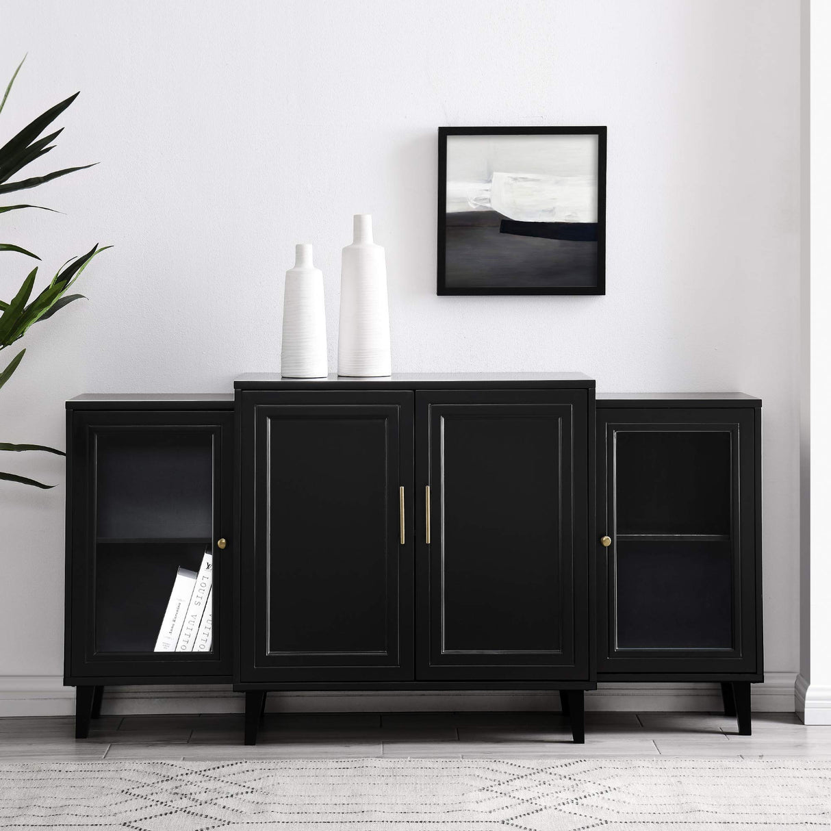 4-Door Tiered Modern-Sideboard-Buffet Stand for Storage