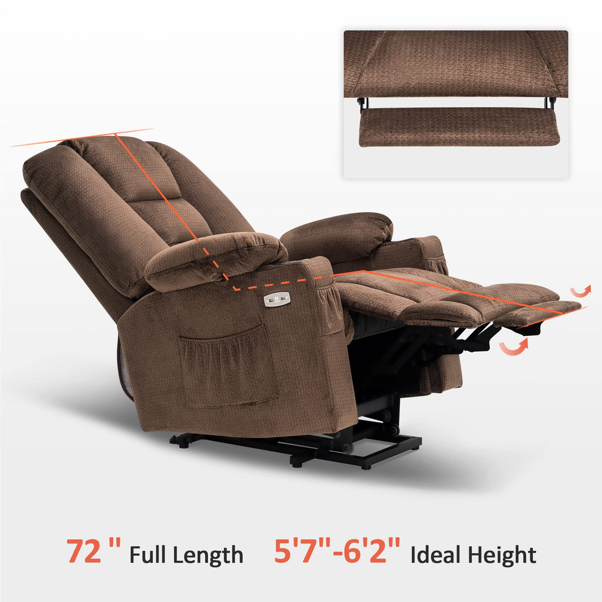 Large Electric Power Lift Recliner Chair with Massage and Heat for Elderly