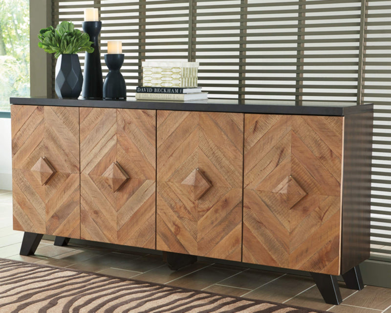 Robin Ridge Modern Wood Accent Cabinet or TV Stand, Brown & Black