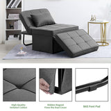 4 in 1 Multi Function Folding Ottoman Breathable Linen Couch Bed