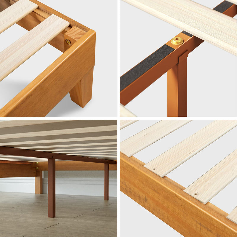 Alexis Deluxe Wood Platform Bed Frame / Solid Wood Foundation / No Box Spring Needed