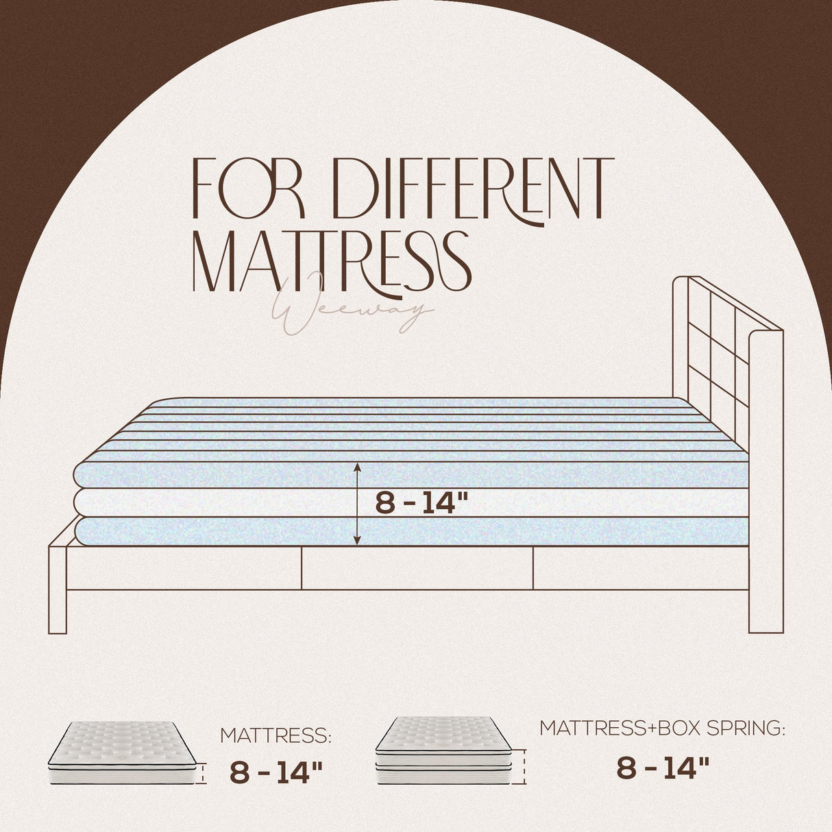 Queen Size Wingback Upholstered Platform Bed Frame