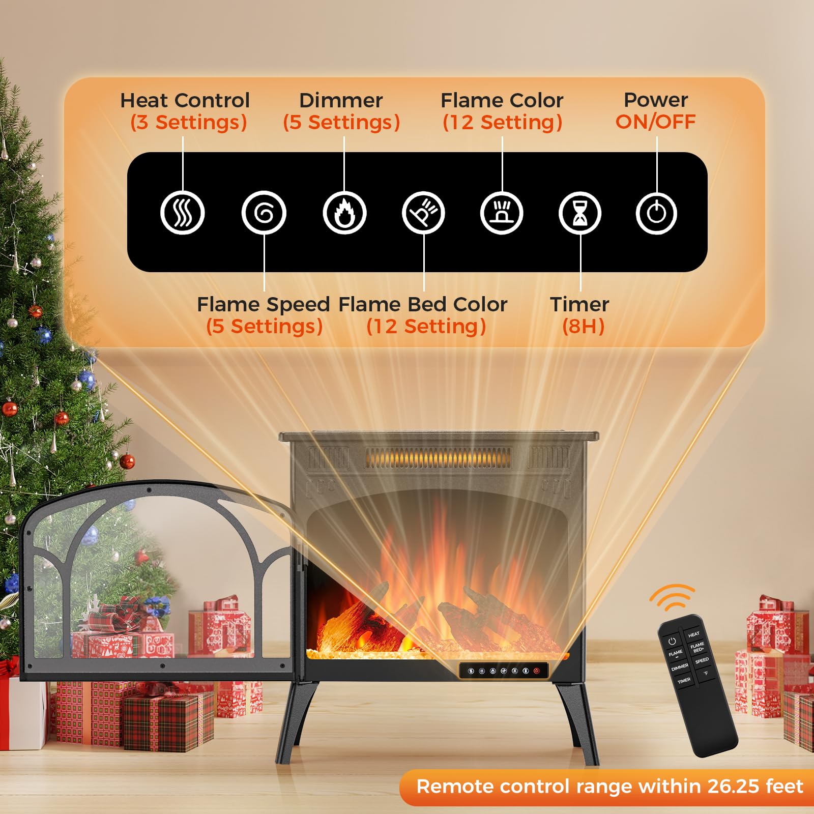 Realistic Flame Electric Fireplace Stove
