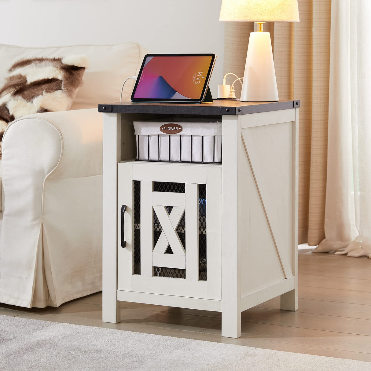 End Table with Charging Station, Beside Table