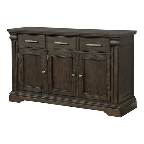 Rusel Rustic 3-Drawer Wood Buffet