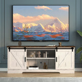 Farmhouse 65" TV Stand, Modern TV Stand White, Entertainment Center