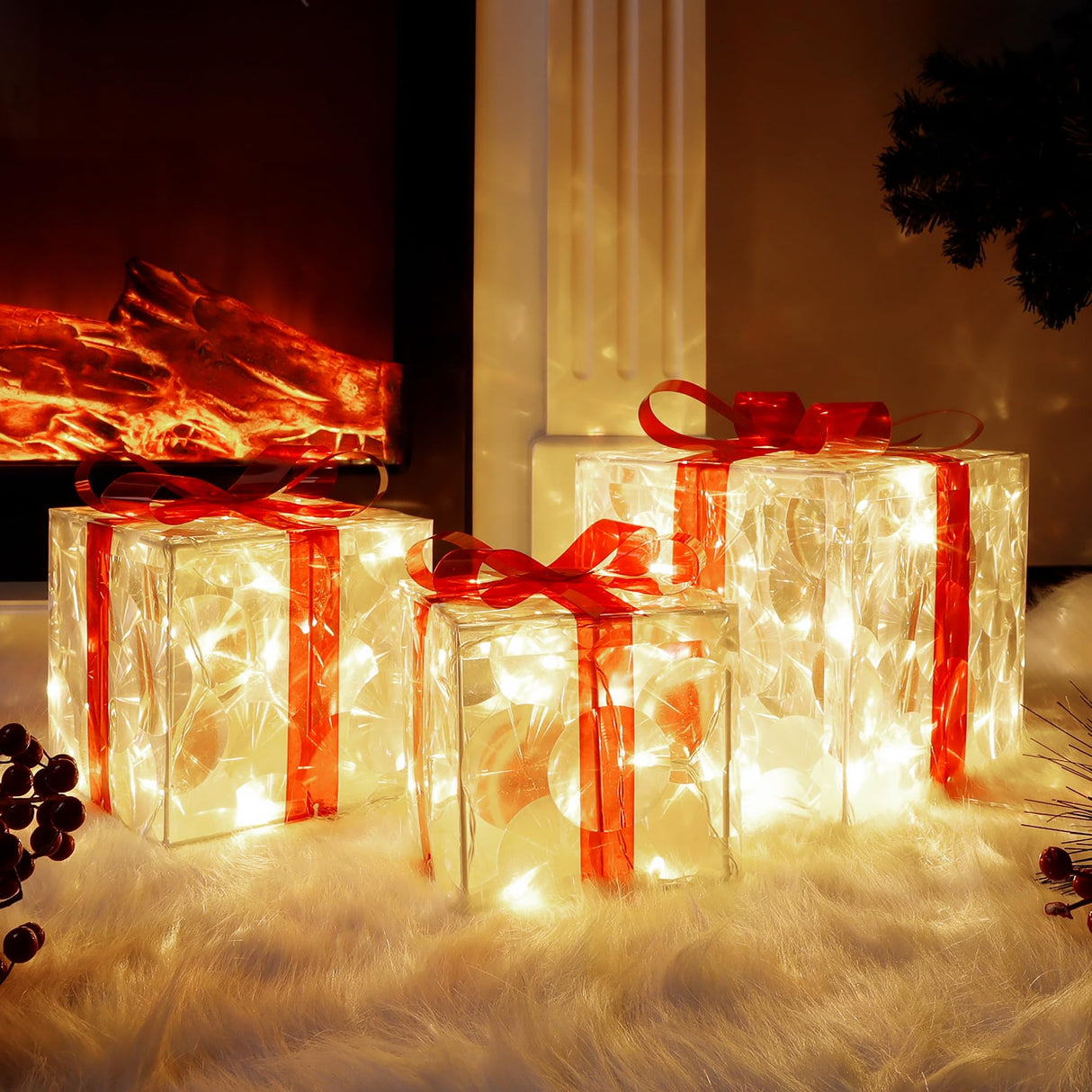 Christmas Lighted Boxes