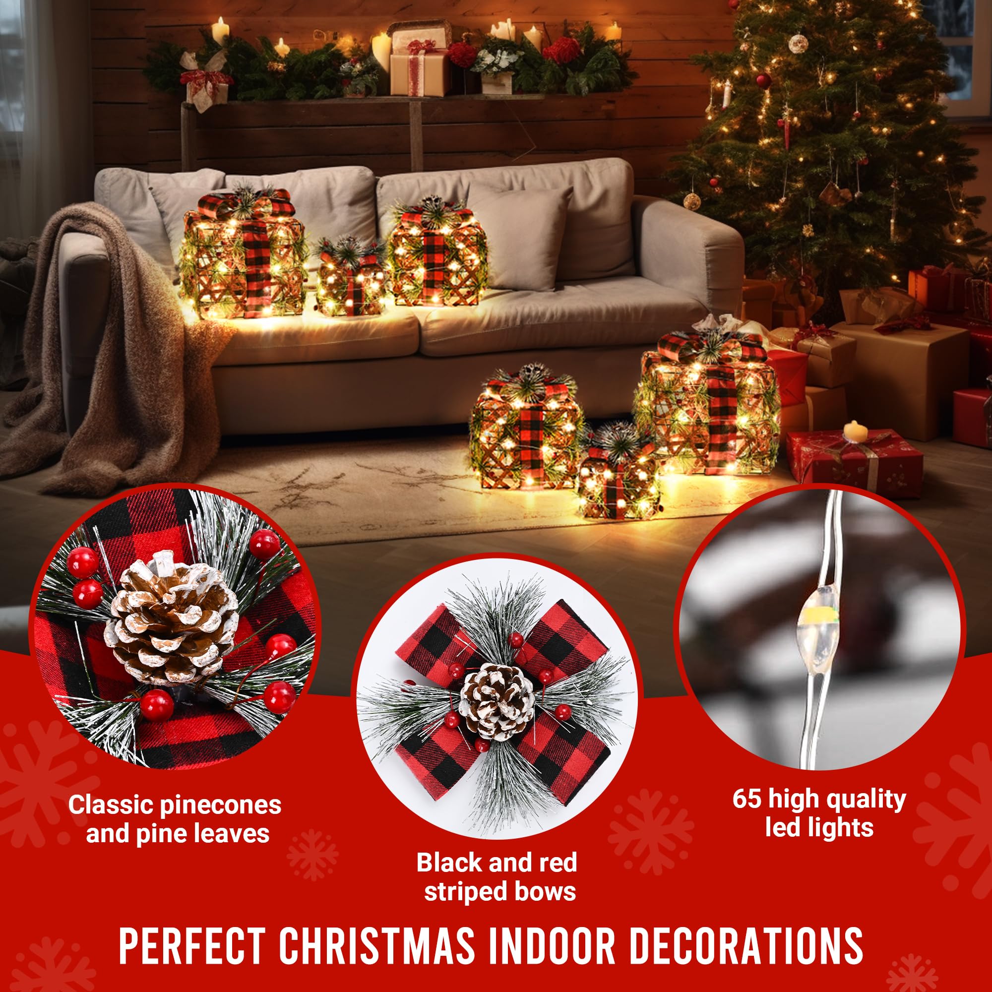 Pre-lit LED Light Up Christmas Ornament, Christmas Tree