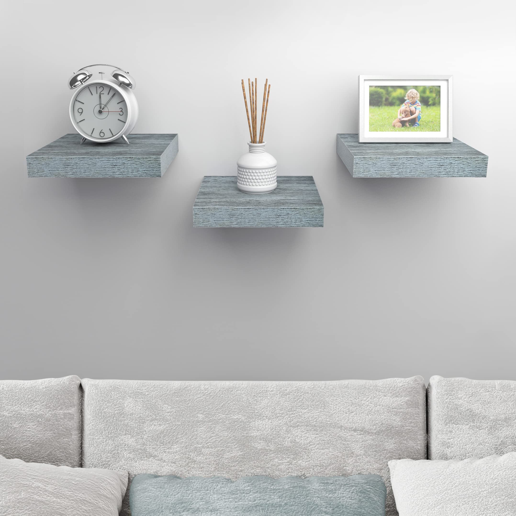 Floating Shelves - Square Mounted Display Ledge for Room Decor in The Bathroom