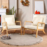 Mid-Century Modern Chair, Accent Chair with Lumbar Pillow Arm chair