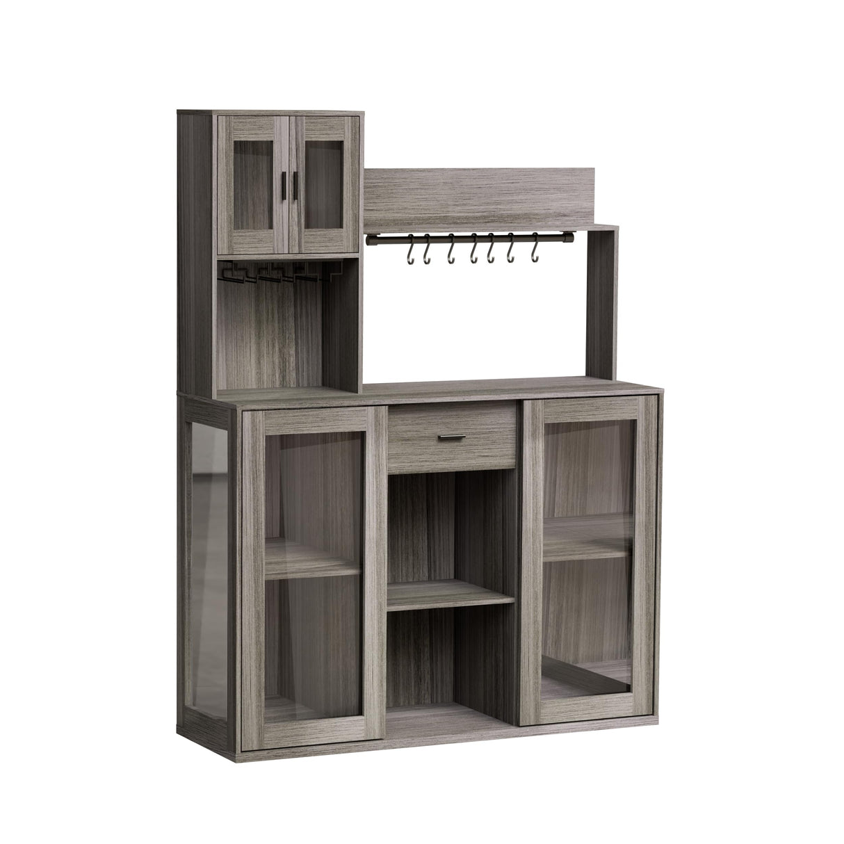 Sideboard Buffet Cabinet, Coffee Bar, Modern Wood Glass-Buffet