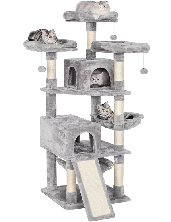 64.5inches Cat Tree Multi-Level Cat Tower for Indoor Cats with Scratching Posts, Board