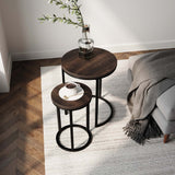 Lula Nesting Round Side Set of 2, Accent End Table for Living Room