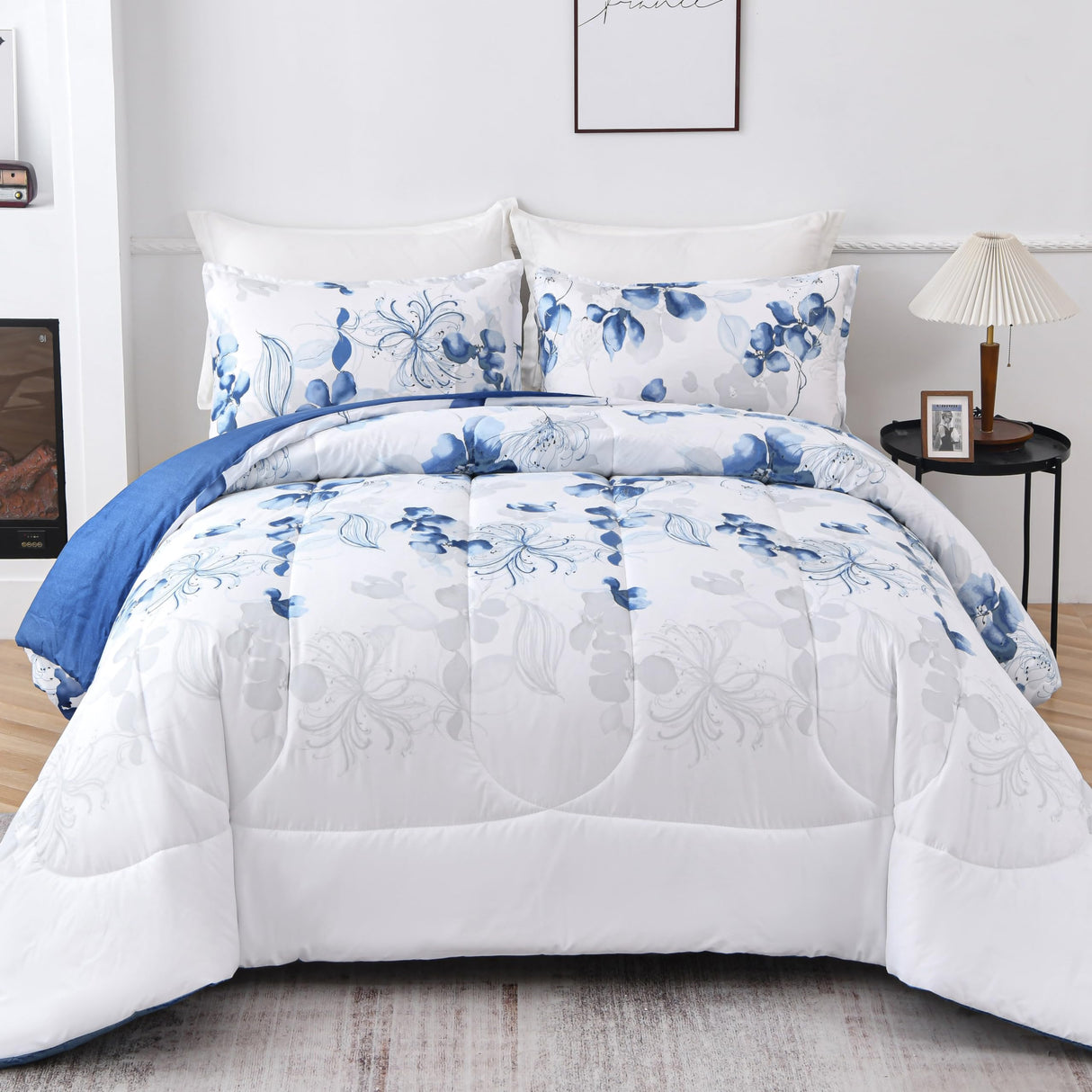 White Twin Comforter Bedding Set (90x68Inch)