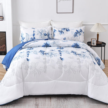 White Twin Comforter Bedding Set (90x68Inch)