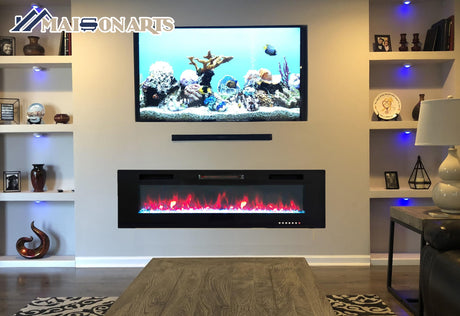 Wall Mounted & Recessed Fireplace Heater with Remote