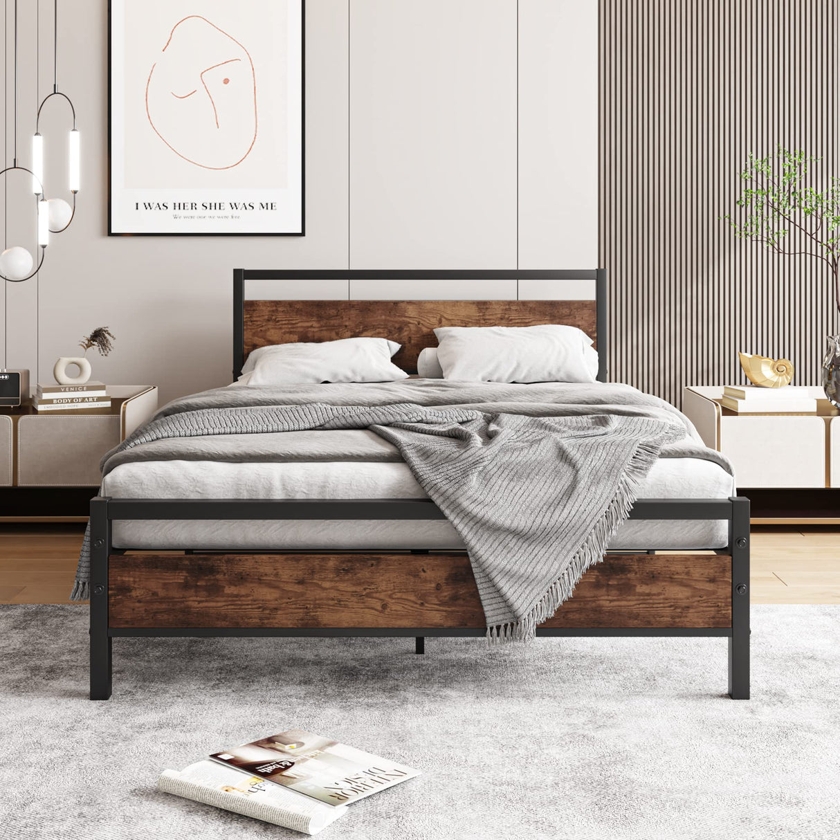 Full Size Bed Frame with Headboard