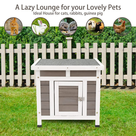 Outdoor Cat House Weatherproof - Outside Feral Cat House Shelter