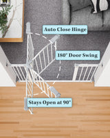 Baby Gate for Pets, Auto Close Both Sides Dog Gate with One-Hand Opening