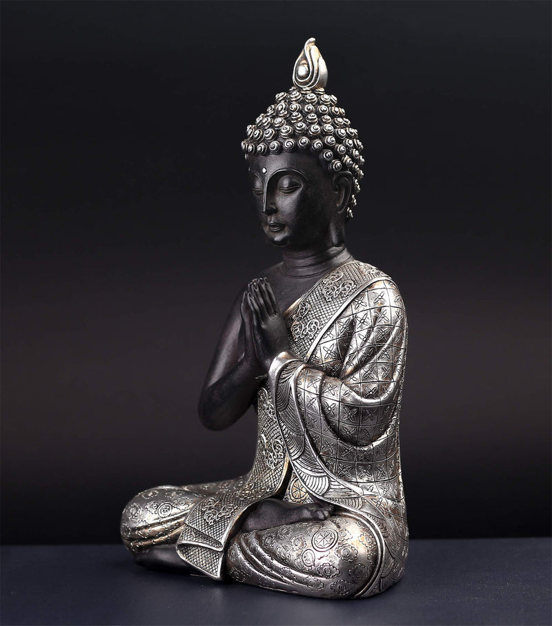 Seated Buddha Statue Buddhism Thai Meditating Home and Garden Decorative Sculpture