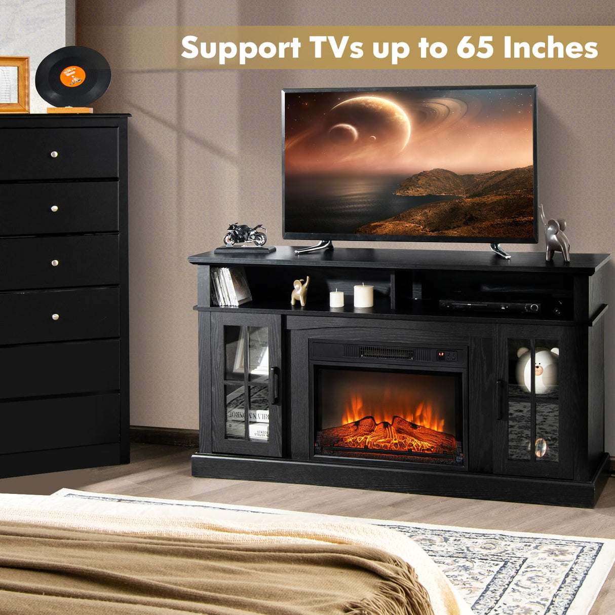 Electric Fireplace TV Stand for TVs Up to 65 Inches