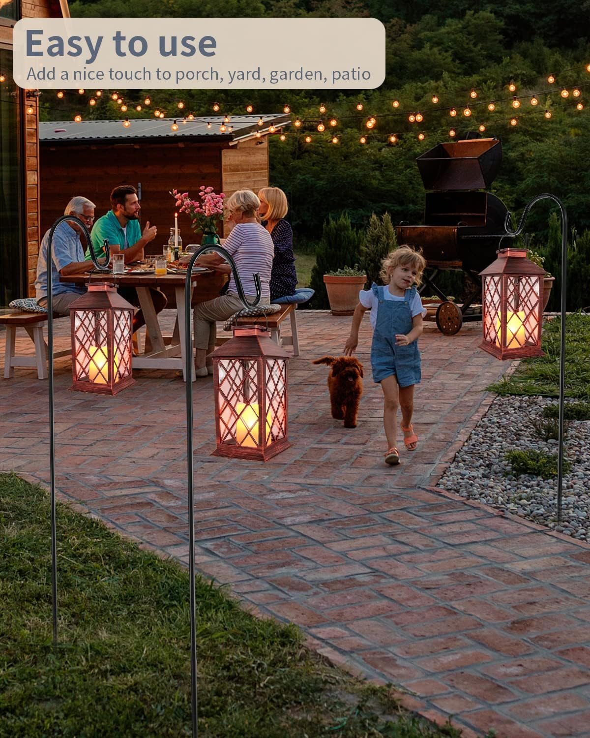 Solar Lanterns, Hanging Lantern with Lasts 2X Longer LED Flameless Candles