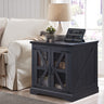 Farmhouse End Table, 24" Large Sofa Side Table with Charging Station