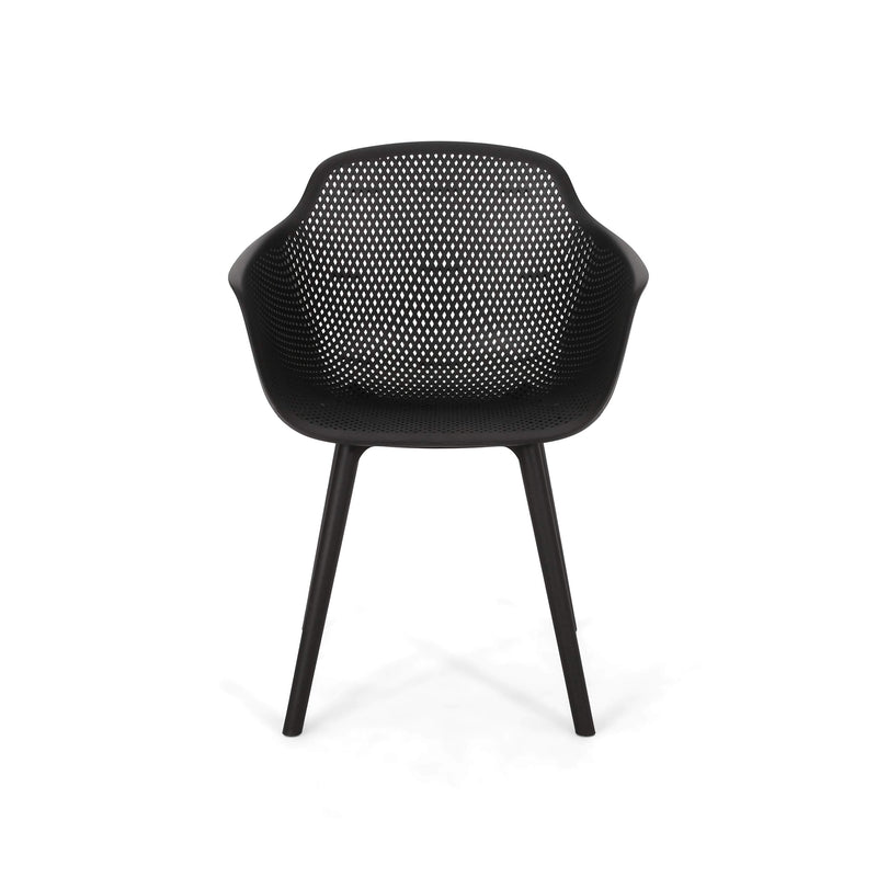 Davina Outdoor Dining Chair (Set of 2), Polypropylene, Black