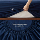 Full Comforter Set with Sheets - 4 Pieces Soft Navy Blue Bedding Sets