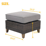 Ottoman Footstool Rest with Premium Fabric Soft Removable Cushion