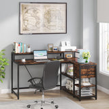 Reversible L Shaped Desk with Drawer