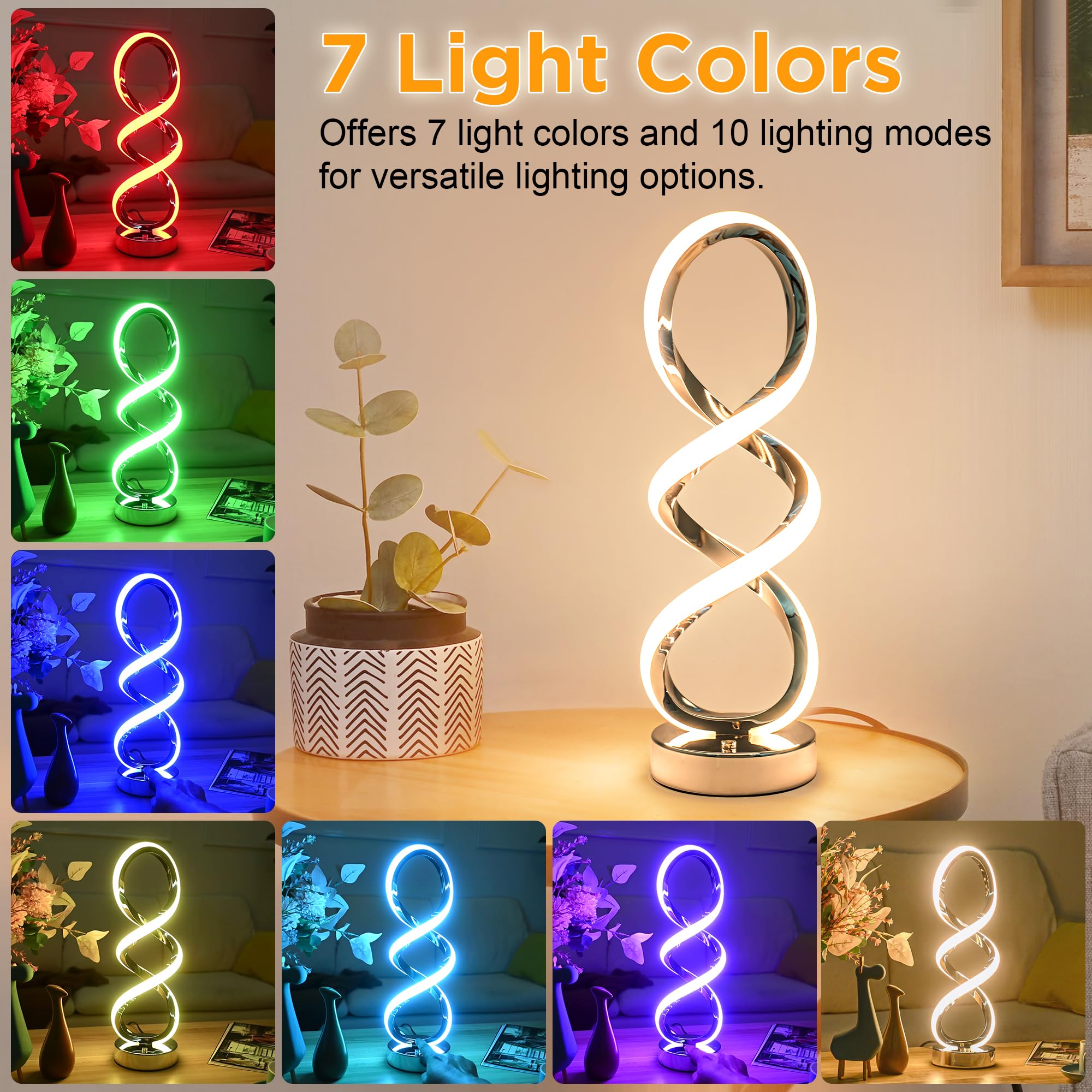 Modern Spiral RGB Table Lamp