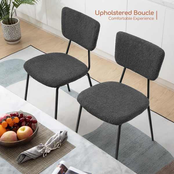 Dining Room Chairs Set of 4 - Modern Boucle Kitchen Chairs