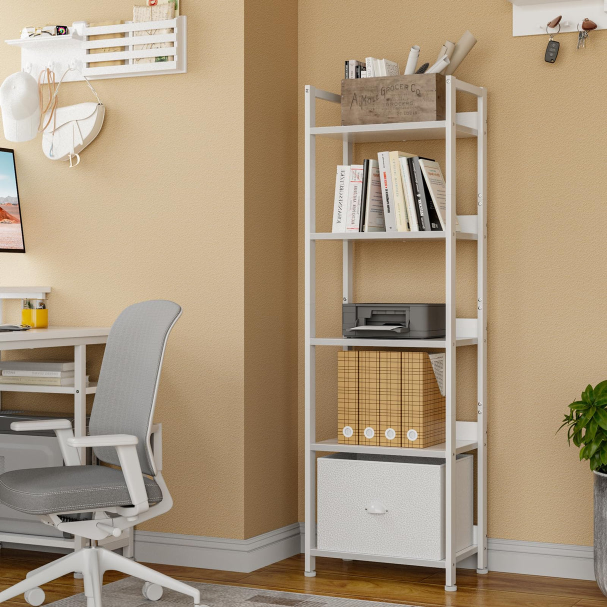 5 Tier Bookshelf with Drawer